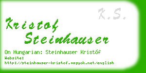 kristof steinhauser business card